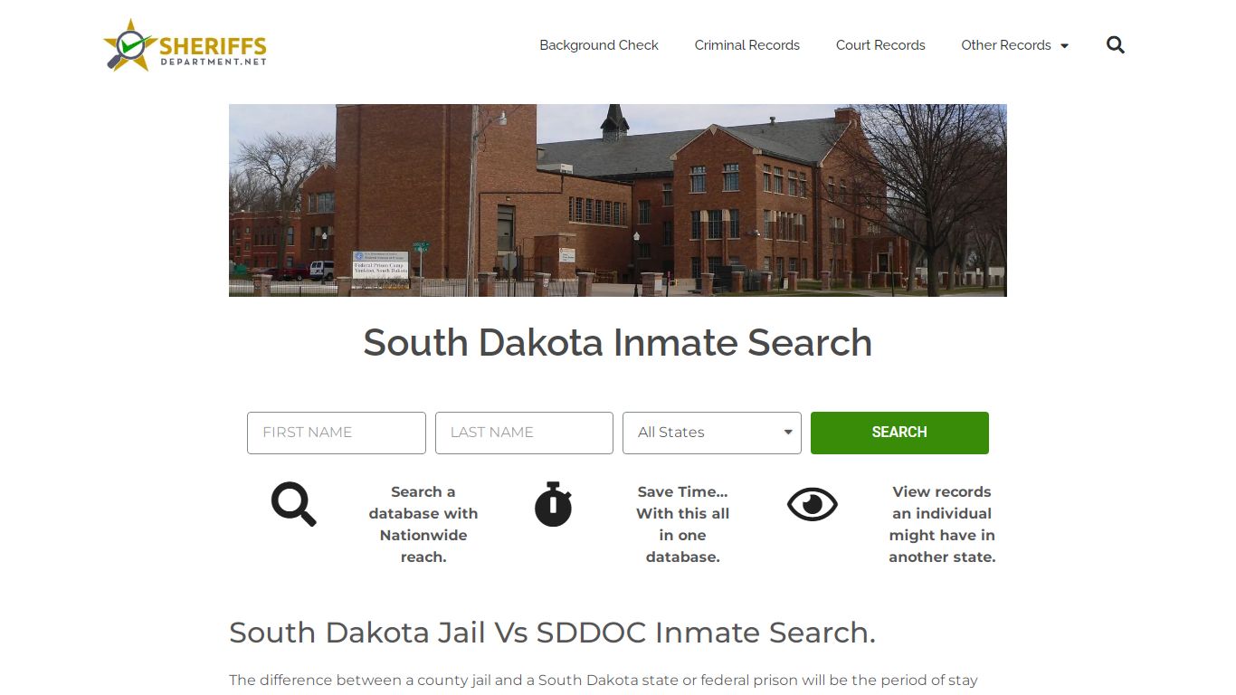 South Dakota Inmate Search: Lookup SDDOC Prison and County ...